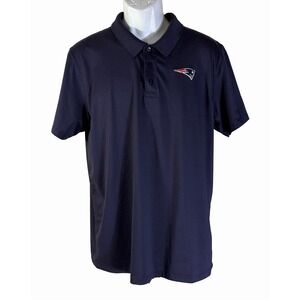 DTS New England Patriots Polo Mens Large Navy Blue Short Sleeve NFL